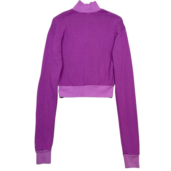 Nux LA Sleek Pullover Women’s 1/2 Button Snap Stretch Crop Sweatshirt Size Small - Picture 3 of 15